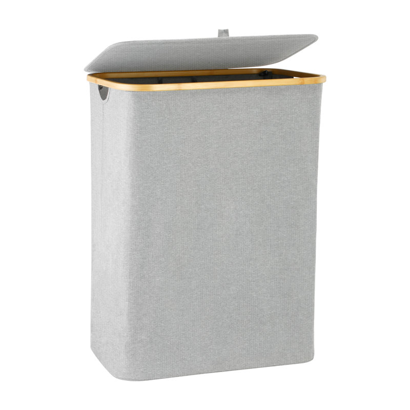 Panier à linge en tissu avec poignées, Beige, H 29,13 po x l 22,44 po x P 14,57 po