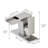Led Bathroom Sink Tap, Waterfall Spout, 3 Colors Changing , Deck Mounted One Hole, Single Handle, Brushed Nickel, Hot Cold Water-121598786