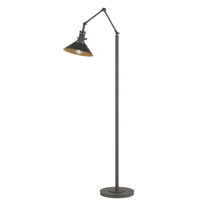 Henry 60.8" Task Floor Lamp, Natural Iron, Black