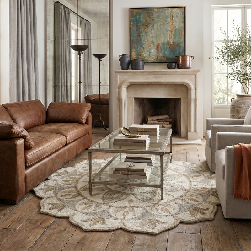 Sundberg Hand-Tufted Traditional Wool Round Area Rug, Round 4'