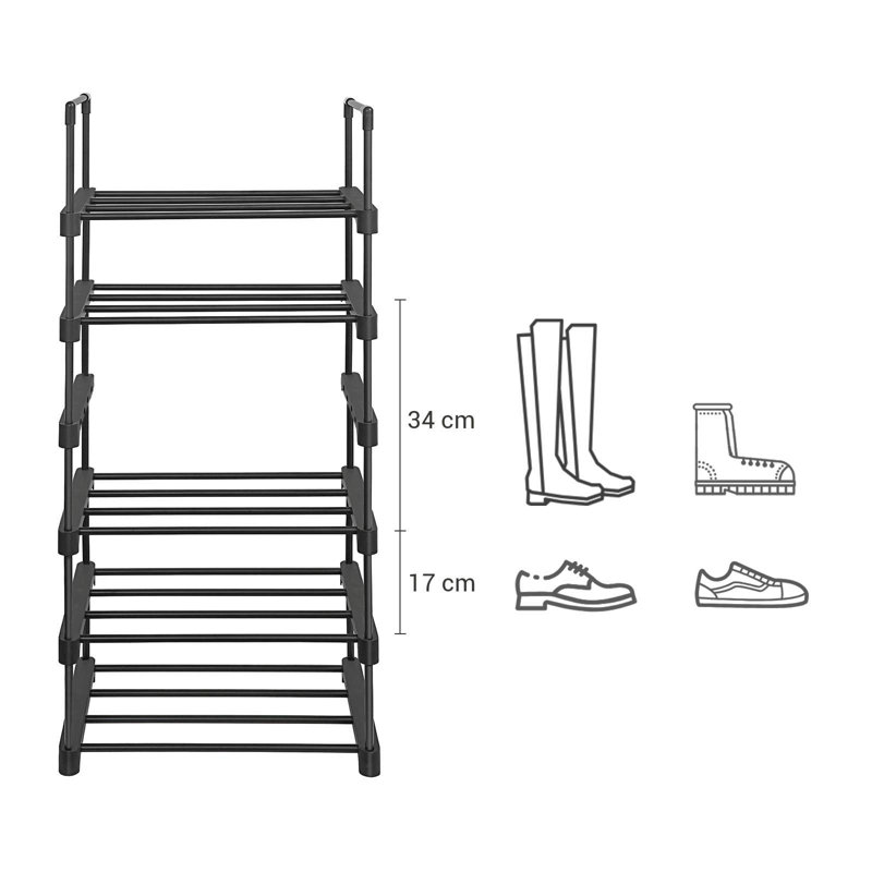 12 Pair Stackable Shoe Rack