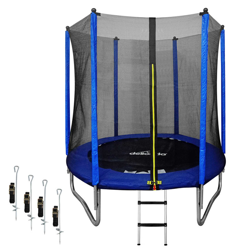 Dellonda ft Round Backyard Trampoline with Safety Enclosure