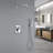 LCD Temperature Display Digital Shower System with 9.8" Rainfall Shower Head and Handheld Spray, Rough-in Valve-99834780