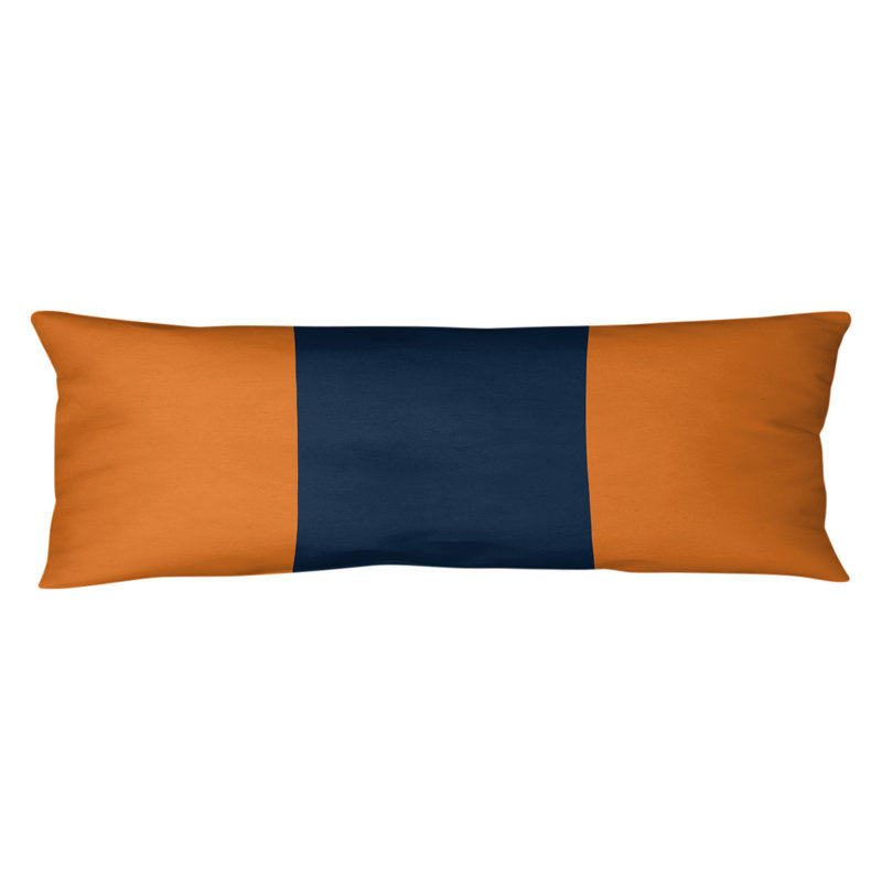 Abel Polyester Medium Pillow, Orange/Blue/Orange