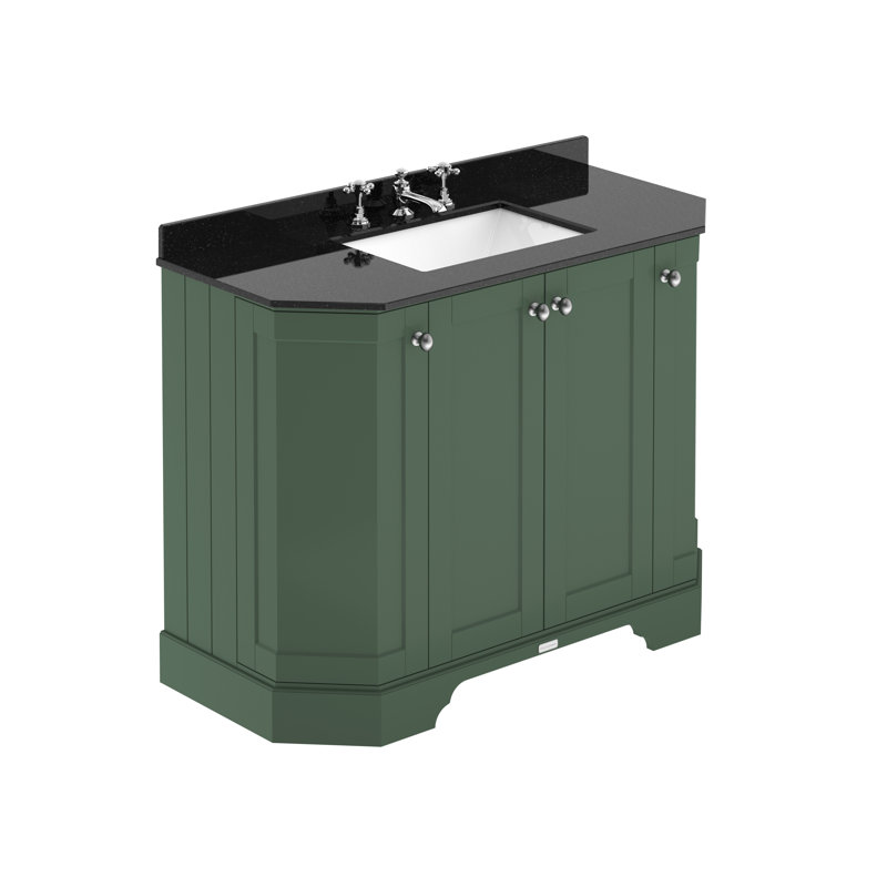 Old London 1000mm Free-standing Single Vanity, Black, Storm Grey