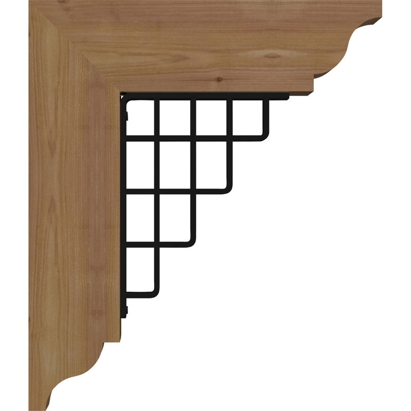 Support de fer traditionnel 4 po Diane, H 14 po x P 11 1/2 po, Cèdre rouge de l'Ouest l 3 1/2 po x T 2 po (lisse