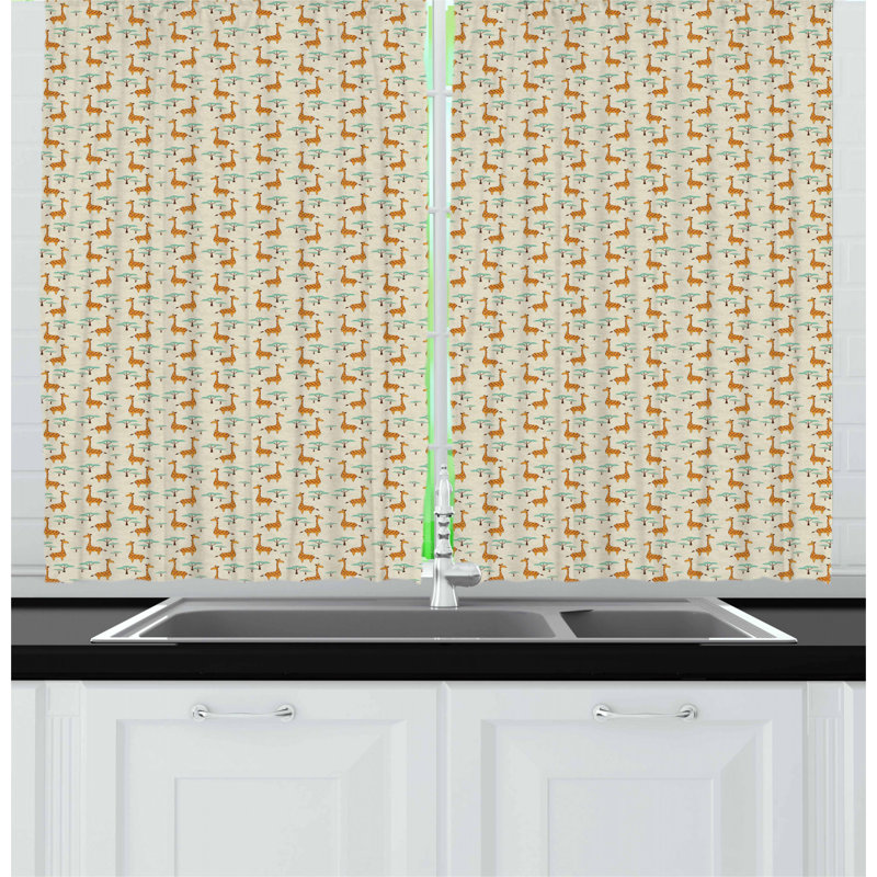 Rideau de cuisine giraffe