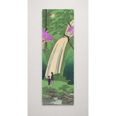 Fleurs de cerisier et cascade - art mural sur toile