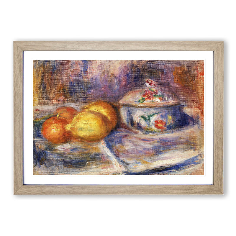 Still Life with Fruits Vol.1 by Pierre-Auguste Renoir - Framed Print, Oak Framed, 36cm H x 48cm W x 2cm D