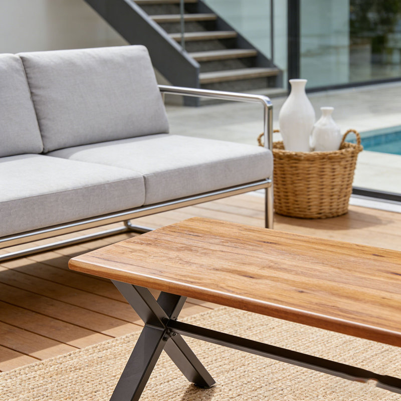 Table basse d'extérieur en bois d'acacia