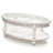 Monaco - Oval Coffee Table - Pelican Insert - Blanc Finish