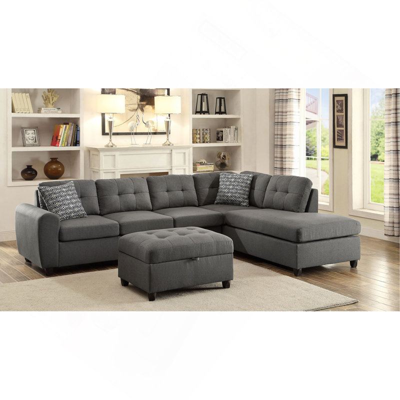 Canapé modulaire avec repose-pieds 2 pièces Balta Grey