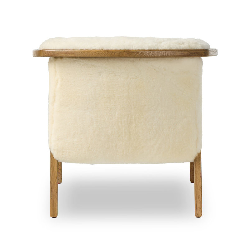 Fabian Chair-Cream Shearling, Aged Smoked Oak, Cream Shearling