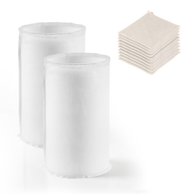2 sacs de brassage en nylon de qualité alimentaire et 10 sacs à houblon en coton et lin, sacs à grains réutilisables à mailles ultra-fines pour le brassage amateur, faciles à nettoyer, conçus pour les machines à bière automatiques.