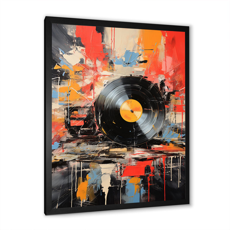 Vinyle, disque vinyle, Fusion II, H 32 po x l 16 po x P 1 po, Cadre simple noir