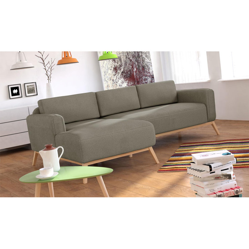 Joshua 3 Seater Corner Sofa , Grey, Left Hand Facing