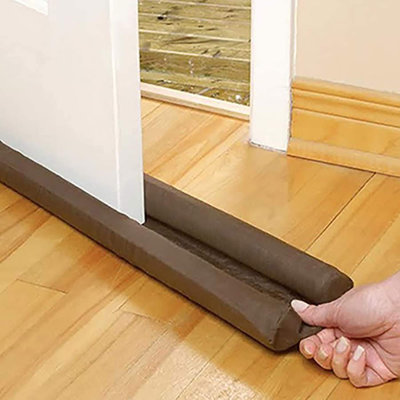 Home Intuition 36 inch Twin Door Draft Stopper for Bottom of Doors Weather Stripping, Brown, 2 Pack