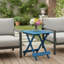 Table d'extérieur 1 pièce en bois massif résistant aux intempéries, pliable et peu encombrante, finition bleu naturel