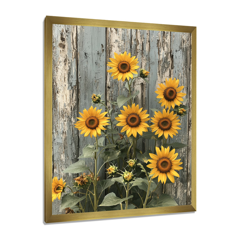Geil - Floral Wall Decor, H 20 po x l 12 po, Reproduction encadrée d'une seule photo, Doré