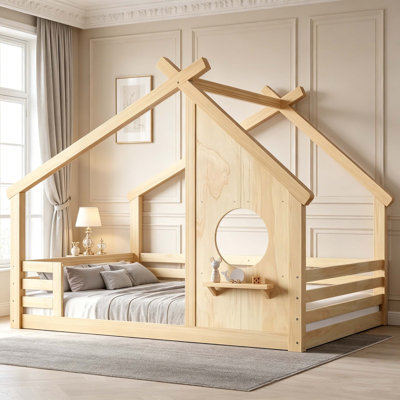 House Floor Bed with Window and a Small Shelf