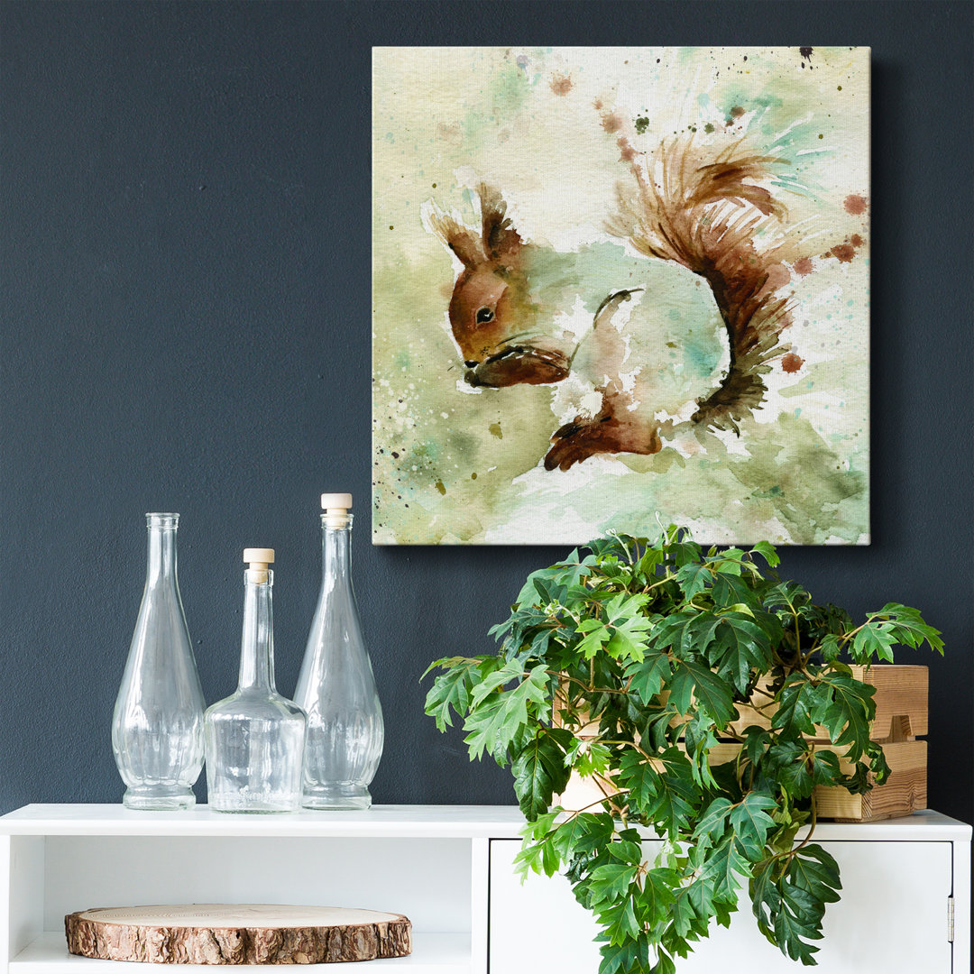 Squirrel in Spring - Wrapped Canvas Print Millwood Pines 