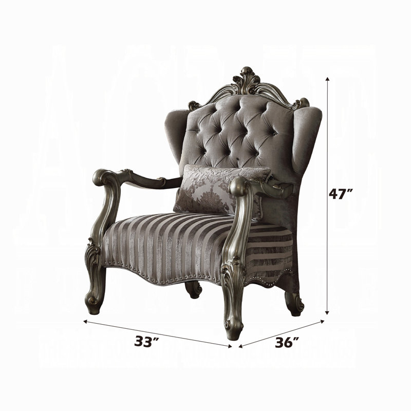 Thebes Upholstered Wingback Chair, Bone White, Ivory Cotton Blend, Bone White