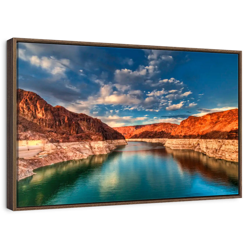 Hoover Dam, Lakeside Mountain, 37 po x 25 po, Cadre flottant noyer