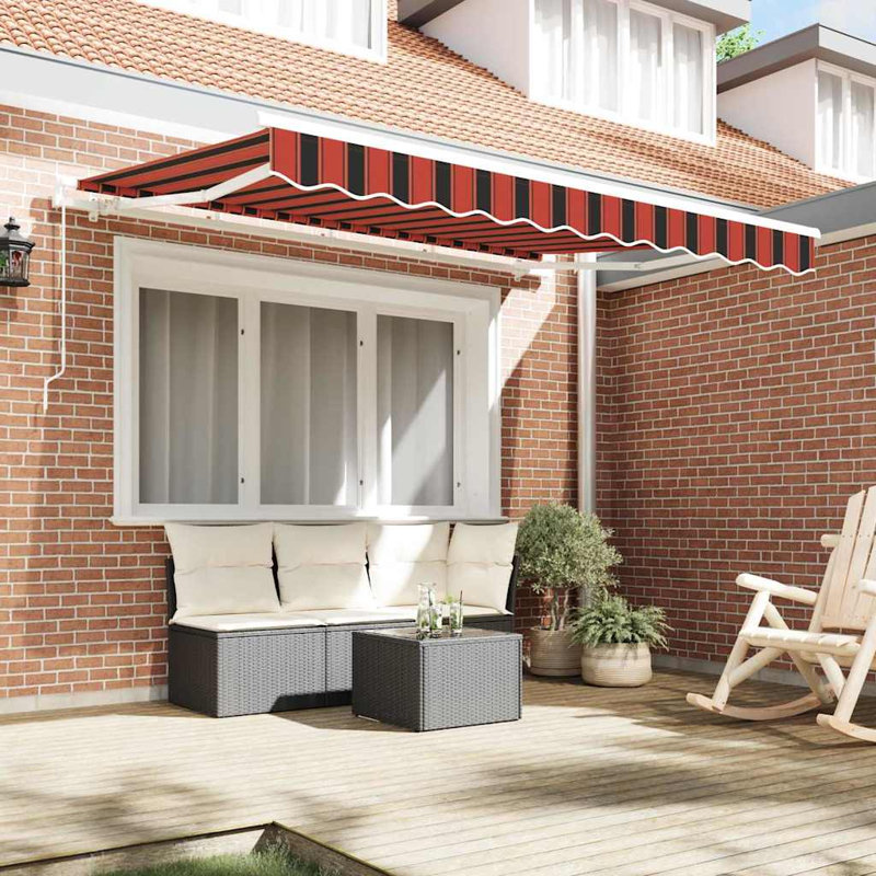 VidaXL 250cm W x 200cm D Polyester Cover Retractable Patio Awning, White