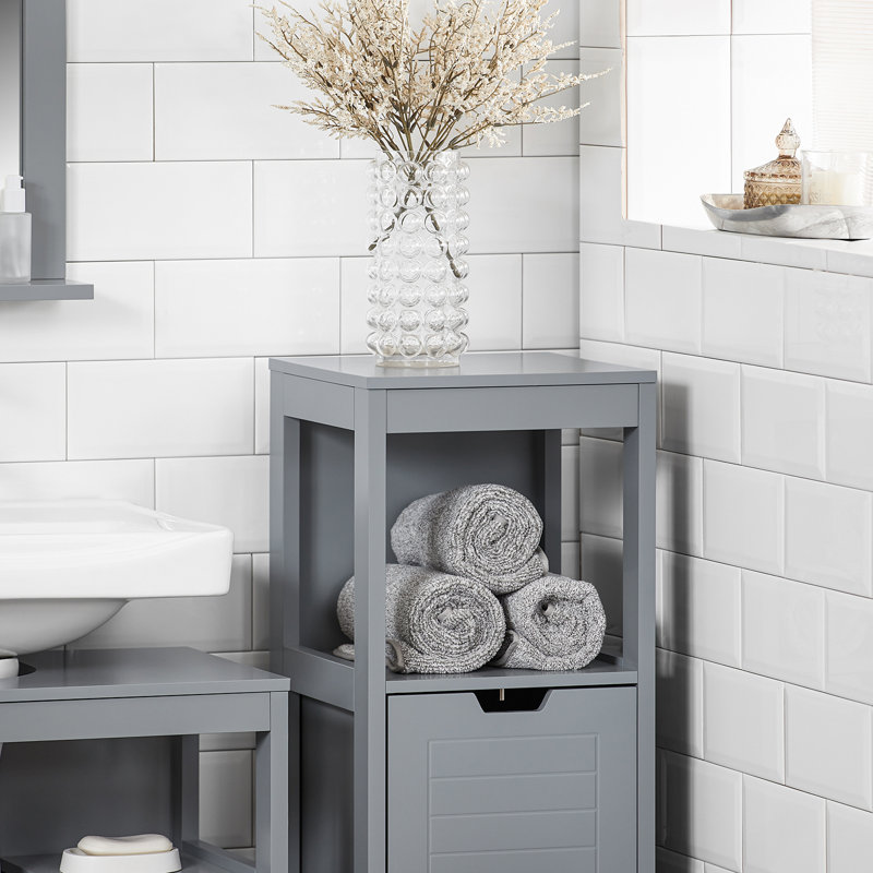 30 x 90 cm Freistehender Badschrank Lyndora, Dark Grey