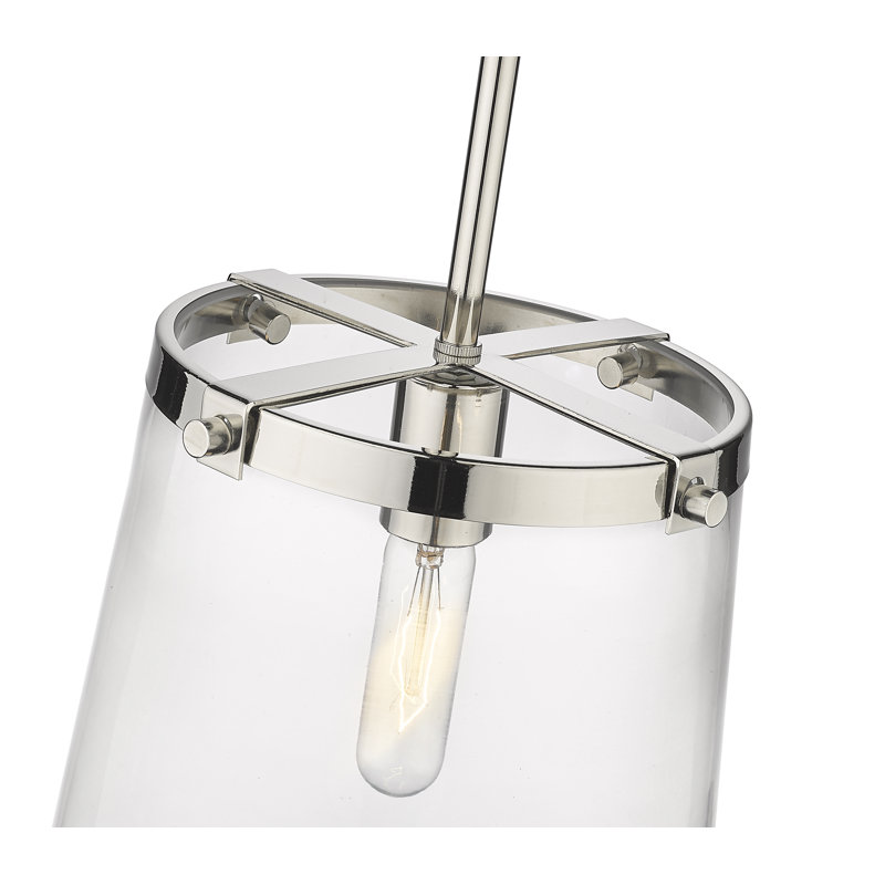 Seden 1 - Light Single Pendant, Polished Nickel, 93" H x 10" W x 10" D