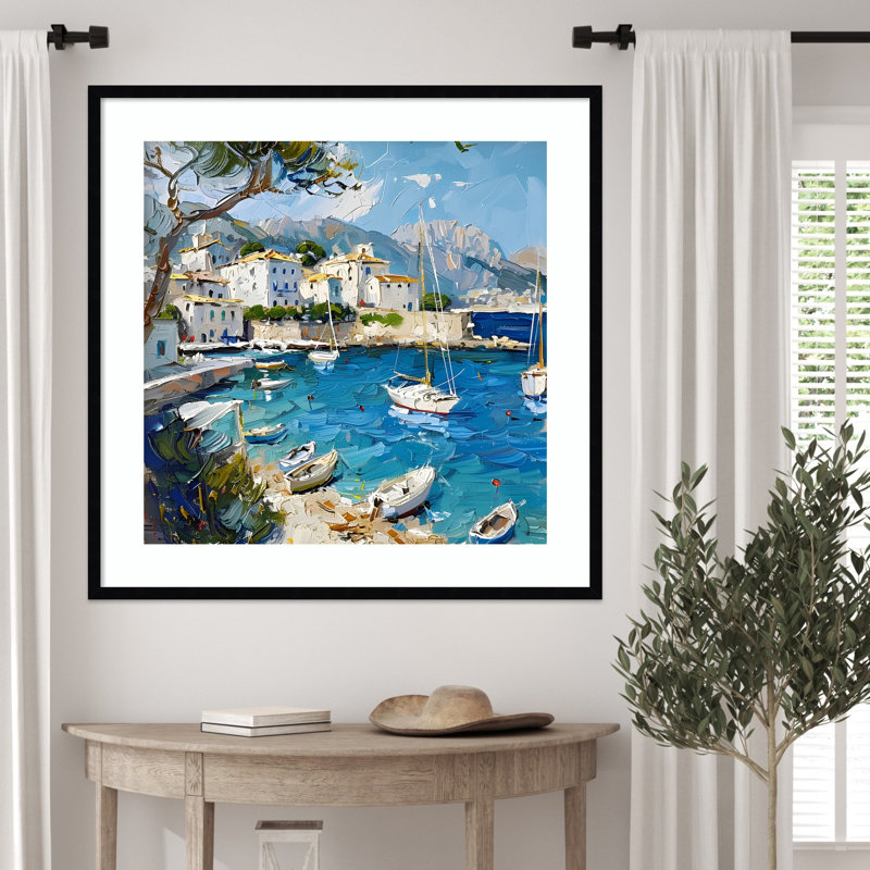 Reproduction d'art encadrée en bois "Blue Sea Méditerranée" par Elena Avanesova