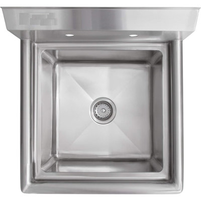 Évier à lessive utilitaire à 1 compartiment en acier inoxydable avec robinet et cuve de vidange l 19 po x P 18 po Express KitchQuip
