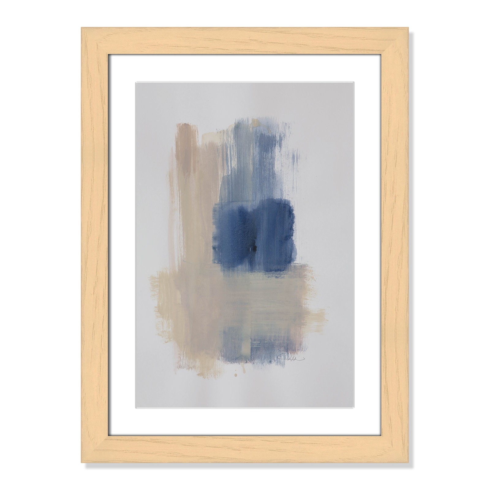 Esmeray "Powder Room Wash III" Print, 24.5" H x 18.5" W x 1.25" D, Natural Cube Frame Matted