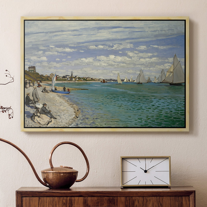 Regatta at Sainte-Adresse, 1867 - Claude Monet, toile tendue avec châssis, 16 x 24, Naturel
