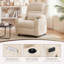 Fauteuil inclinable électrique moderne en tissu de chenille rembourré avec massage, siège pivotant à 360 degrés avec porte-gobelet-1922265888