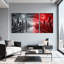 Paysage urbain, paysage urbain, rivière, lune, rouge, noir, blanc, reflet, horizon-39297628