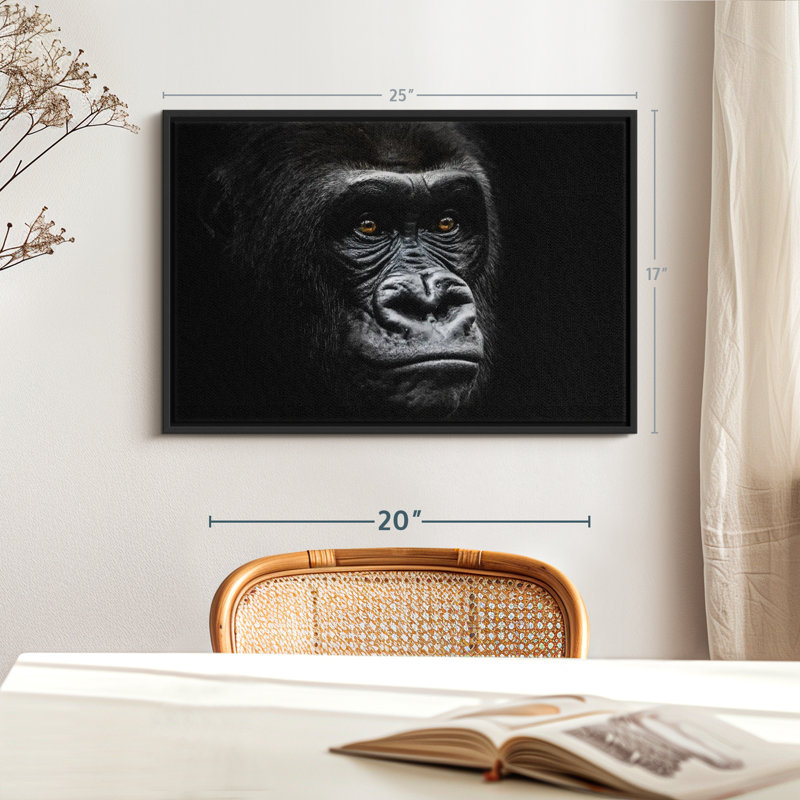 Animal "Portrait de gorille en gros plan", H 17 po x l 25 po