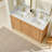 Carrasco 60" Double Bath Vanity in Oak Natural Brown with Silk White Quartz Stone Top-110265606-71760498