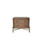 Table de chevet avec 2 tiroirs et latte brune au design magnifique, en bois massif et style moderne