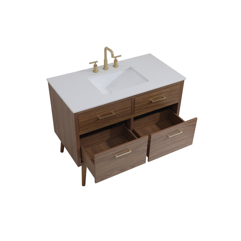 Ensemble de meuble-lavabo simple 42 po Steinfeldt, Noyer brun
