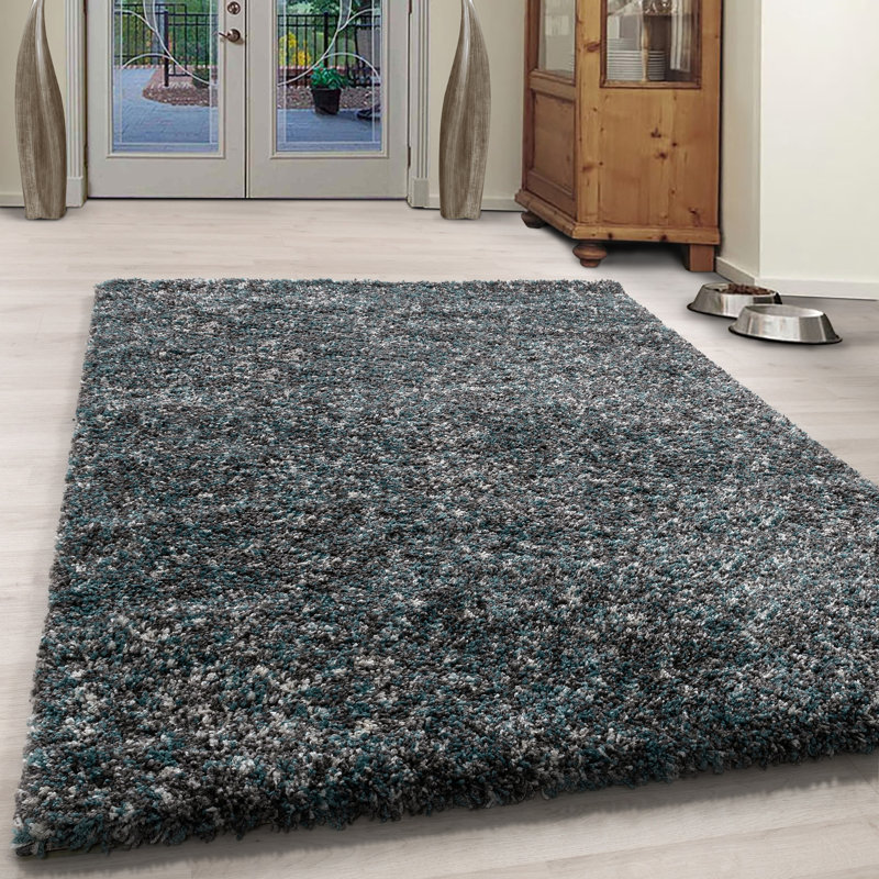 Chrisley Shaggy Blue Rug, Rectangle 80 x 150cm