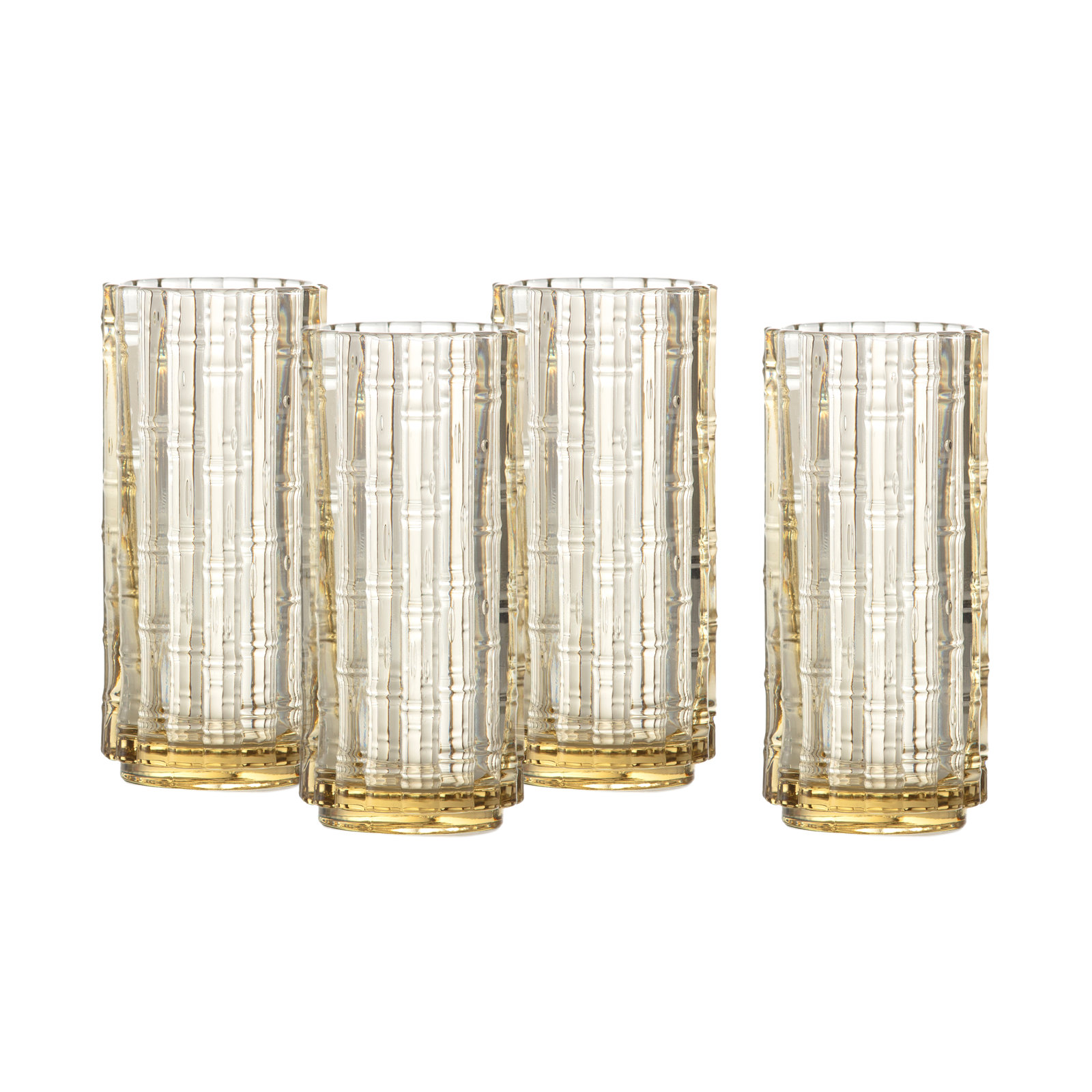 Ribbed Whiskey Glass, 11.5 fl oz, Ginger Gold