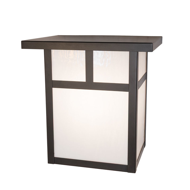 1 - Light Flush Mounted Sconce, White, Craftsman Brown