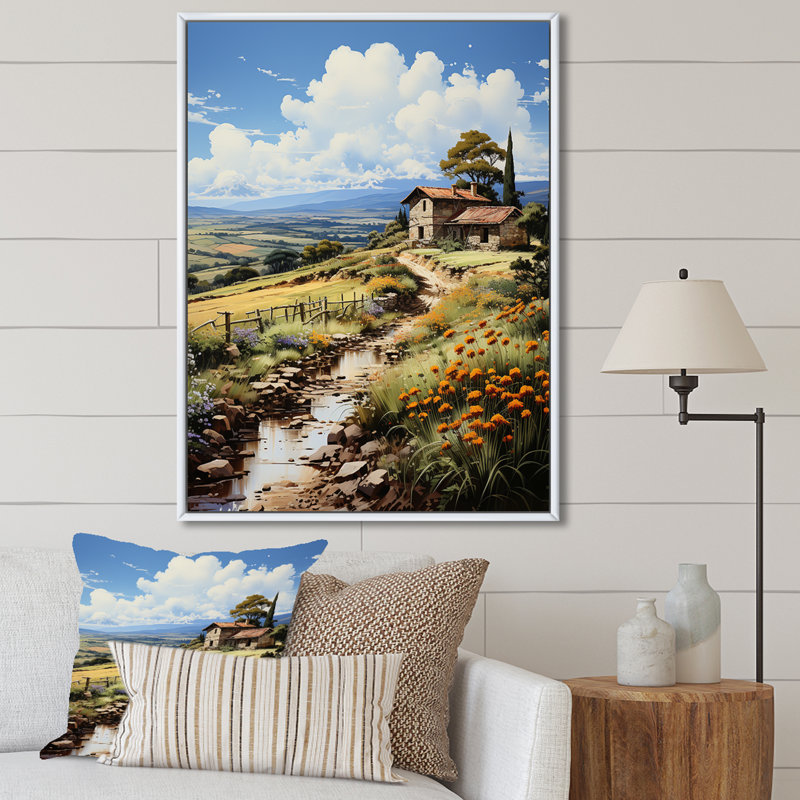 Farmhouse Rustic Retreat III, reproduction d'art sur toile, Cadre flottant blanc, H 20 po x l 12 po x P 1 po