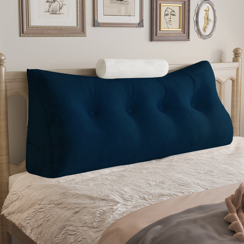 Triangular Backrest Cushion, Blue, 50cm x 140cm