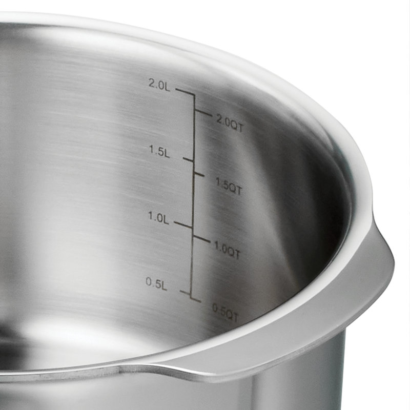 Corde en acier inoxydable à trois couches avec couvercle, pot de Patila pour la cuisine indienne, 2,4 pintes