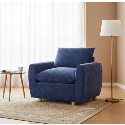  Fauteuil d'appoint rembourré en chenille de 41,73 po de largeur avec siège très profond