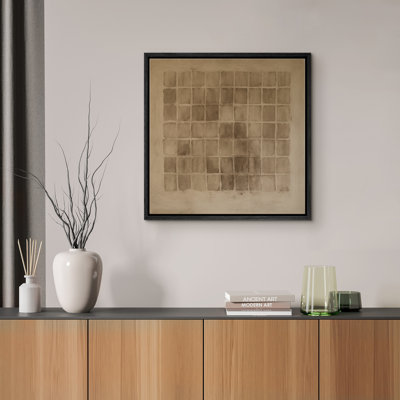 Reproduction d'art sur toile encadrée - paysage abstrait rétro pour décor de salon moderne à la ferme