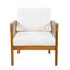 Fauteuil club d'extérieur en bois d'acacia avec corde tissée à la main, finition teck