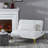 White Fabric Made Convertible Bed Futon With Gold Legs To And-651555674